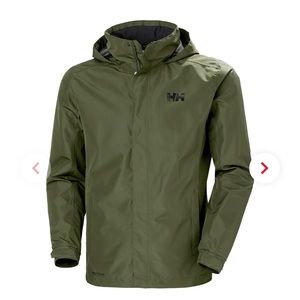 Helly Hansen dark green rain jacket